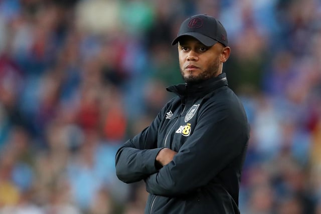 BURNLEY, ENGLAND - AUGUST 30: Vincent Kompany, Manager of Burnley looks on during the Sky Bet Championship between Burnley and Millwall at Turf Moor on August 30, 2022 in Burnley, England. (Photo by Alex Livesey/Getty Images)