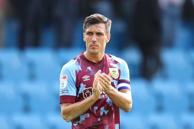 BURNLEY, ENGLAND - AUGUST 06: Jack Cork of Burnley FC thanks the home supporters after the Sky Bet Championship match between Burnley and Luton Town at Turf Moor on August 06, 2022 in Burnley, England. (Photo by Ashley Allen/Getty Images)