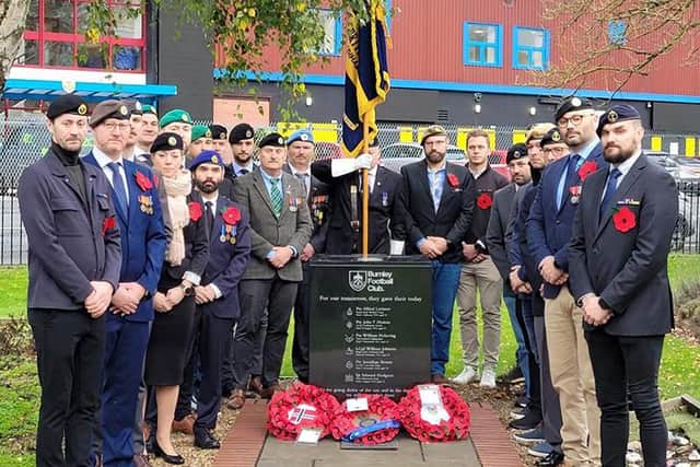 Norway and Burnley veterans at the Burnley FC Memorial Garden
