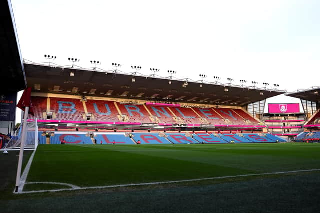 BURNLEY, ENGLAND - DECEMBER 16: General view inside the stadium prior to the Premier League match between Burnley FC and Everton FC at Turf Moor on December 16, 2023 in Burnley, England. (Photo by Marc Atkins/Getty Images)