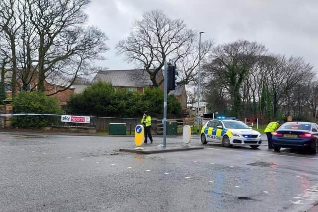 Police closed part of Accrington Road at its junction with Rossendale Road following the collision