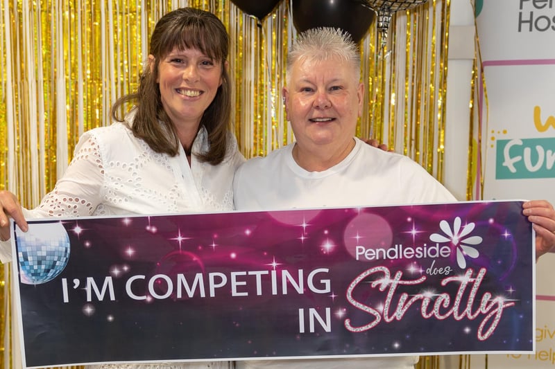 Karen Butler-Charlton (right), maintenance manager at Pendleside Hospice, and dancer Carol.