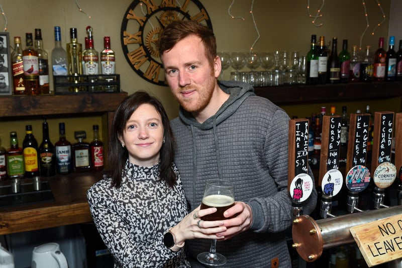 Joe and Sarah Ashworth, co-owners of Hatters Bar, which has recently opened in Burnley Town Centre. Photo: Kelvin Lister-Stuttard