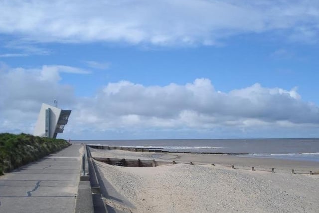 Rossall Beach is the sand and shingle beach heading north beyond the stepped sea defences at Cleveleys