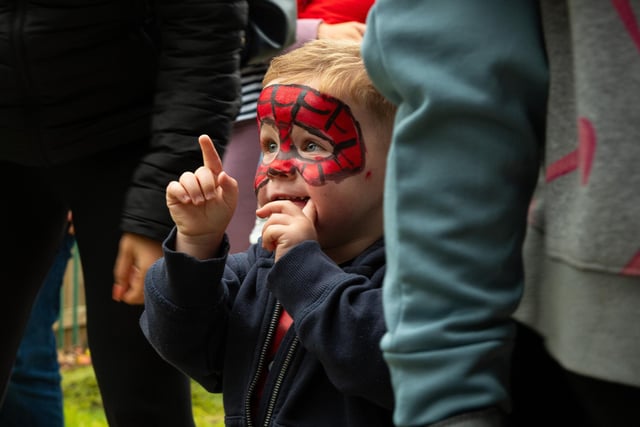 A young boy with his face painted at the Tay Street Family Hub launch. Photo: Kelvin Lister-Stuttard