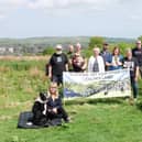 Residents opposed to the building of new houses at the Lenches gathered at the beauty spot in Colne