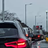 Traffic delays at the bottom of Rossendale Road in Burnley earlier this week