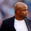 BURNLEY, ENGLAND - AUGUST 11: Vincent Kompany, Head Coach of Burnley looks on prior to the Premier League match between Burnley FC and Manchester City at Turf Moor on August 11, 2023 in Burnley, England. (Photo by Nathan Stirk/Getty Images)
