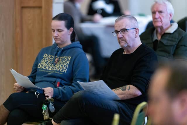 Victims of failed insulation at a meeting with Burnley, Padiham, and Brierfield MP Oliver Ryan. Photo: Kelvin Lister-Stuttard