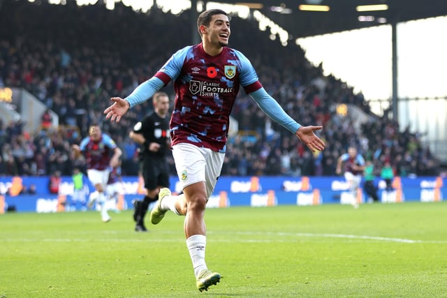 Club: Burnley. Championship Appearances (2022-23): 13. Goals: 4. Assists: 2. Yellow Cards: 1.