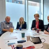 Andy Dixon, Chris Oakley and Peter Bryson from SELRAP, Tracey Brabin ( Mayor of West Yorkshire). Susan Hincliffe (Bradford City Council Leader who also chairs the West Yorkshire Combined Authority Group), Louise  Haigh (MP for the Heeley constituency  in Sheffield ) and John Grogan.