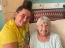 Patient and poet Joan Birtwistle and Pendleside Hospice's health and social care apprentice Adrianne Laird who Joan calls her "little granddaughter"
