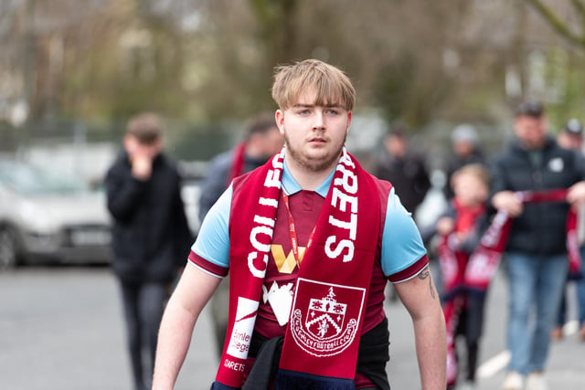 Burnley fans arrive at Turf Moor for the Premier League fixture with Brentford. Photo: Kelvin Lister-Stuttard