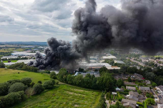 Fire blazes at an industrial estate in Burnley. Photo: Kelvin Lister-Stuttard