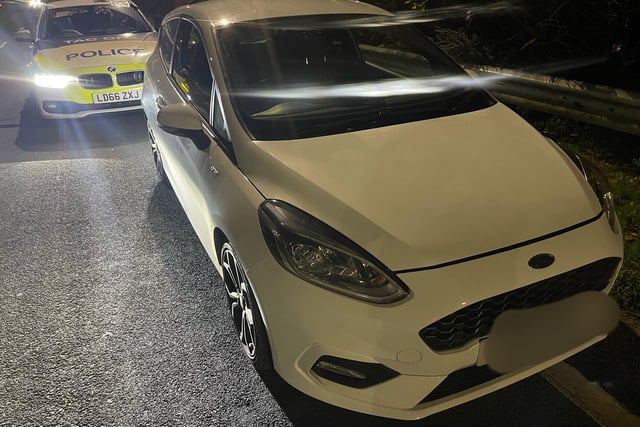 This Ford Fiesta was stopped in London Way, Preston.
The driver was found to be in possession of cannabis and a police style baton.
They were arrested for possession of drugs and offensive weapon.