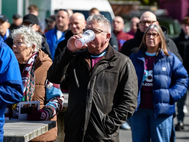 Burnley fans arrive at Turf Moor for the Premier League fixture against Brighton and Hove Albion. Photo: Kelvin Lister-Stuttard