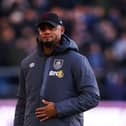 BURNLEY, ENGLAND - NOVEMBER 25: Vincent Kompany, manager of Burnley, looks on during the Premier League match between Burnley FC and West Ham United at Turf Moor on November 25, 2023 in Burnley, England. (Photo by James Gill/Getty Images)