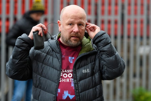 Burnley fans arrive at Bramall Lane ahead of the championship fixture with Sheffield United. Photo: Kelvin Stuttard