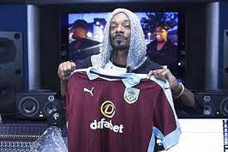 US rapper Snoop Dogg with his Clarets shirt