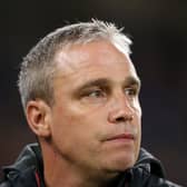CARDIFF, WALES - SEPTEMBER 16: Michael Duff, Head Coach of Swansea City, looks on prior to the Sky Bet Championship match between Cardiff City and Swansea City at Cardiff City Stadium on September 16, 2023 in Cardiff, Wales. (Photo by Ryan Hiscott/Getty Images)