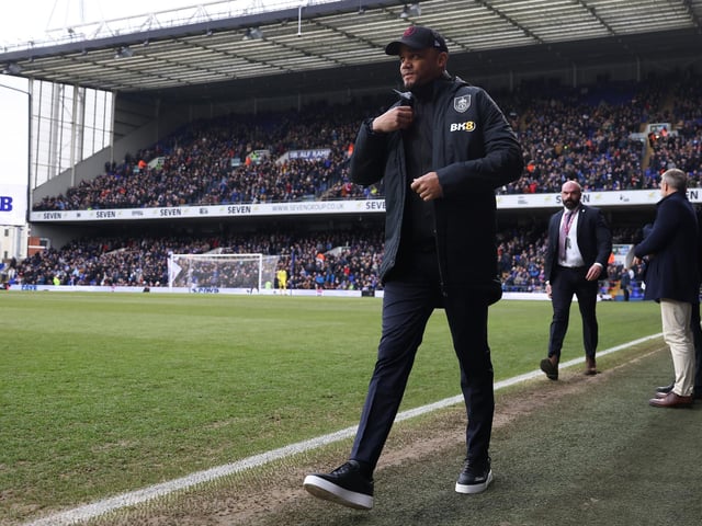 IPSWICH, ENGLAND - JANUARY 28: Vincent Kompany, Manager of Burnley, looks on prior to the Emirates FA Cup Fourth Round match between Ipswich Town and Burnley at Portman Road on January 28, 2023 in Ipswich, England. (Photo by Julian Finney/Getty Images)