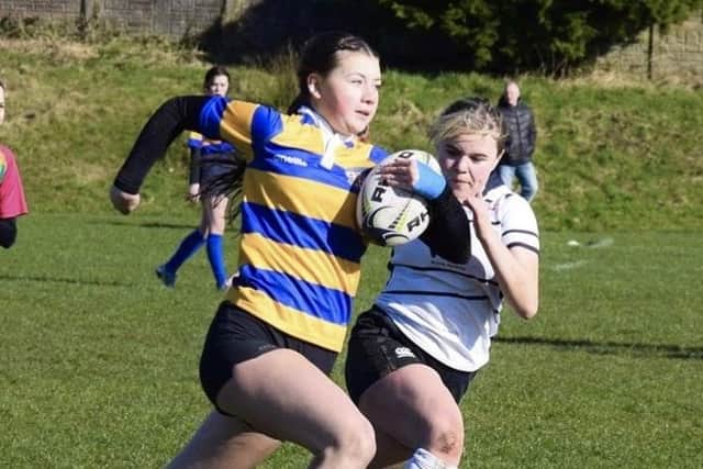 Burnley Rugby Club’s Imogen Ferguson (left) has been selected for the Lancashire Girls under 18s County Championship Squad.