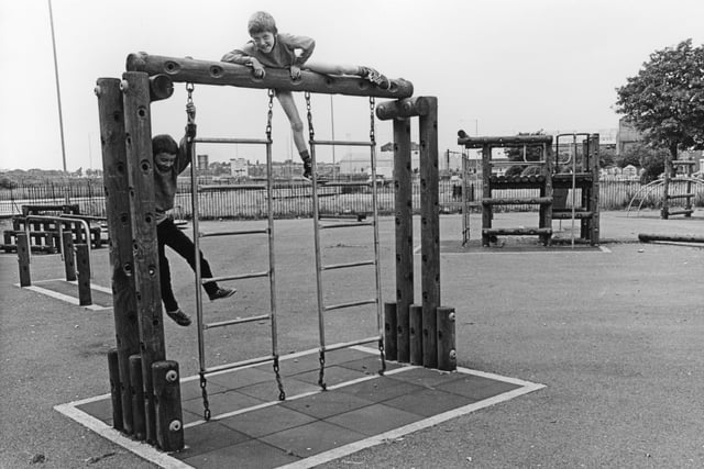 Next up is the climbing frame - very similar to the ones we climbed up at primary school. Do they still use these?