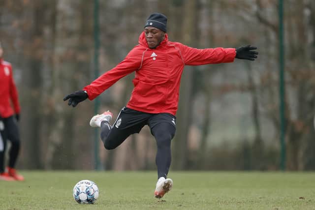 Standard's Jackson Muleka Kyanvubu pictured during a training session of Belgian soccer team Standard de Liege after the presentation of a new player, Wednesday 19 January 2022 in Angleur, Liege. BELGA PHOTO BRUNO FAHY (Photo by BRUNO FAHY/BELGA MAG/AFP via Getty Images)