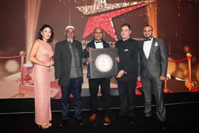 Barlick Raj Balti scooping a Curry Life Award 2023.
