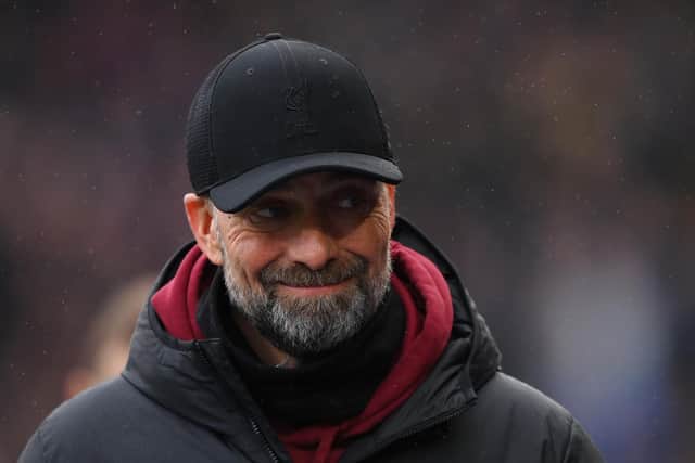 LONDON, ENGLAND - DECEMBER 09: Juergen Klopp, Manager of Liverpool, looks on prior to the Premier League match between Crystal Palace and Liverpool FC at Selhurst Park on December 09, 2023 in London, England. (Photo by Justin Setterfield/Getty Images)