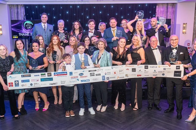 All the winners at Pendleside Hospice's Corporate Challenge Awards Night at Crow Woof Hotel and Spa Resort in Burnley.