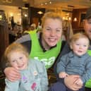 Laura and Aaron Holt  with their children Ruby and Jonah. The couple held a sponsored walk to raise over £4,000 for the Tuberous Sclerosis Association as Jonah suffers from this rare condition