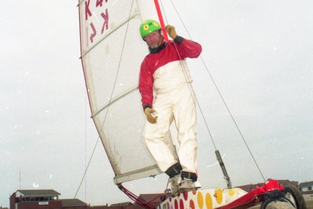 Sandyacht ace Geoff Waterhouse has shown true grit in his quest for sporting honours. Geoff, 49, of Glenagles Court, Kirkham, finished runner-up in the first round of the 1990/91 Smirnoff British Sandyachting Championships behind European champion Mark White