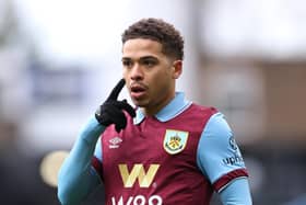 BURNLEY, ENGLAND - MARCH 03: Manuel Benson of Burnley FC during the Premier League match between Burnley FC and AFC Bournemouth at Turf Moor on March 03, 2024 in Burnley, England. (Photo by Alex Livesey/Getty Images)