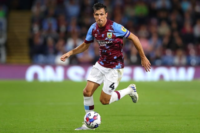 BURNLEY, ENGLAND - AUGUST 30:  Jack Cork of Burnley runs with the ball during the Sky Bet Championship between Burnley and Millwall at Turf Moor on August 30, 2022 in Burnley, England. (Photo by Alex Livesey/Getty Images)