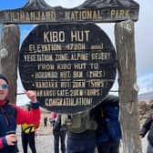 Mark Pilling at the summit of Kilimanjaro