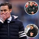 Parker has been unable to replicate the success of Regis Le Bris and Daniel Farke, both inset, in the Premier League this season. Pictures: Getty Images