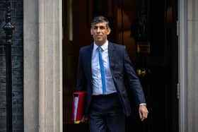 Prime Minister Rishi Sunak leaves 10 Downing Street to attend Prime Minister's Questions (PMQs) in the House of Commons. (Photo by Carl Court/Getty Images)