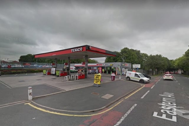 Eastern Avenue service station petrol (£162.9p) diesel £179.9) photo taken 2018