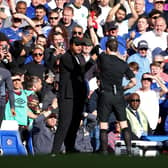 LONDON, ENGLAND - MARCH 30: Vincent Kompany, Manager of Burnley, is shown a red card by Referee Darren England during the Premier League match between Chelsea FC and Burnley FC at Stamford Bridge on March 30, 2024 in London, England. (Photo by Richard Pelham/Getty Images)