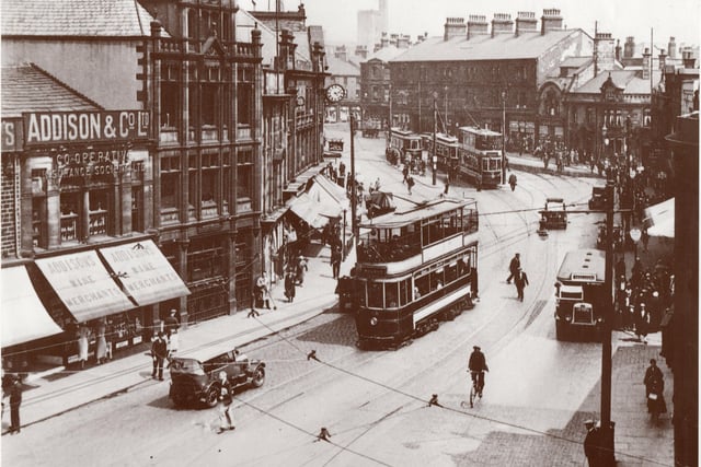 A view of Burnley Tram Centre on St James Street, in Burnley. On the right is an early Corporation owned bus, a Knape, which was purchased in 1924. After good service the Knape’s were withdrawn 10 years later