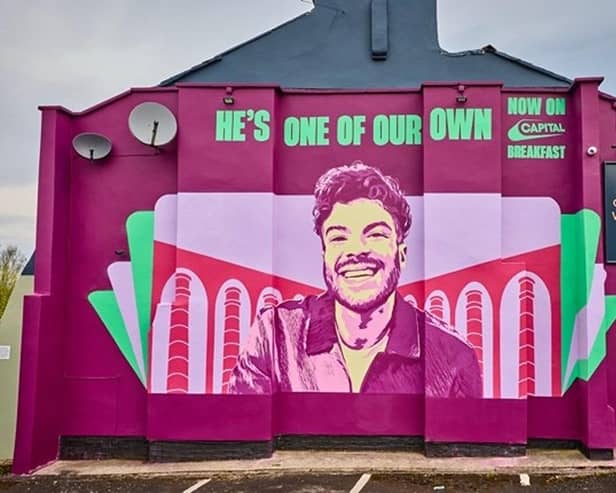 A mural of Capital Breakfast DJ Jordan North created by Global Street Art has been unveiled on the side of The General Williams pub in Burnley