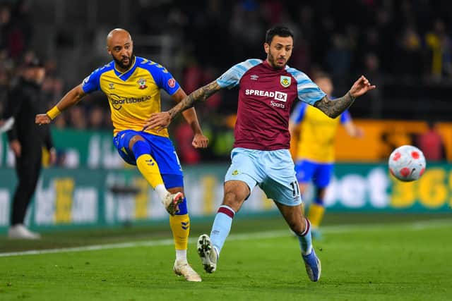 Redmond in action against Burnley for Southampton in April 2022