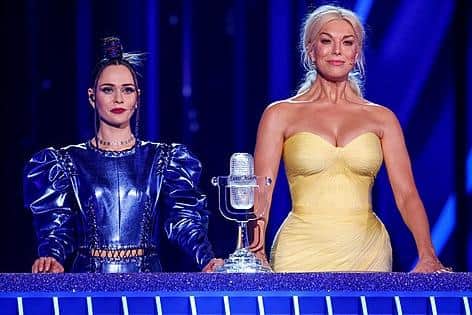 Ukrainian rock singer Julia Sanina and actress Hannah Waddingham were two of the three co-hosts for this week's Eurovision Song Contest semi-finals