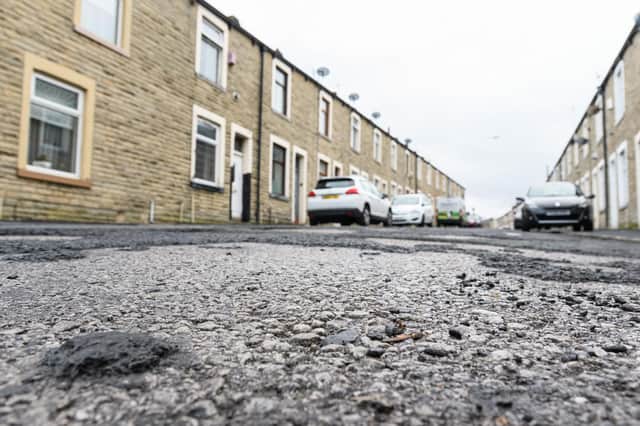 Potholes in Nairne Street in Burnley. Photo: Kelvin Stuttard