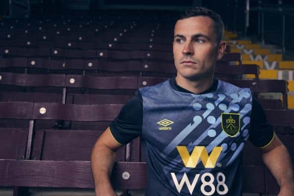 Josh Cullen models the new third kit. Picture: Burnley FC