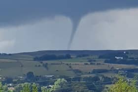 Marc Orwin took this photo of the tornado above Blacko Tower while out walking his dogs in Nelson yesterday