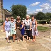 Great Mitton Hall owner Jean Kay (centre) with helpers at her last open gardens event at her home.