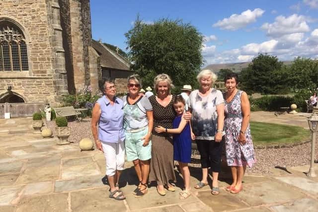 Great Mitton Hall owner Jean Kay (centre) with helpers at her last open gardens event at her home.