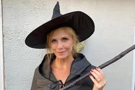 Emmerdale star Samantha Giles leads the way for the witch festival in one of the outfits everyone taking part will be provided.